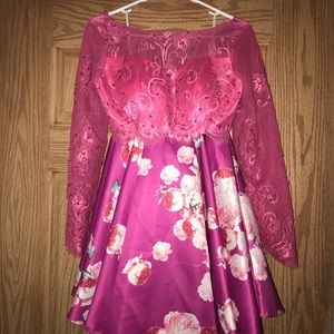 2 piece floral lace homecoming dress